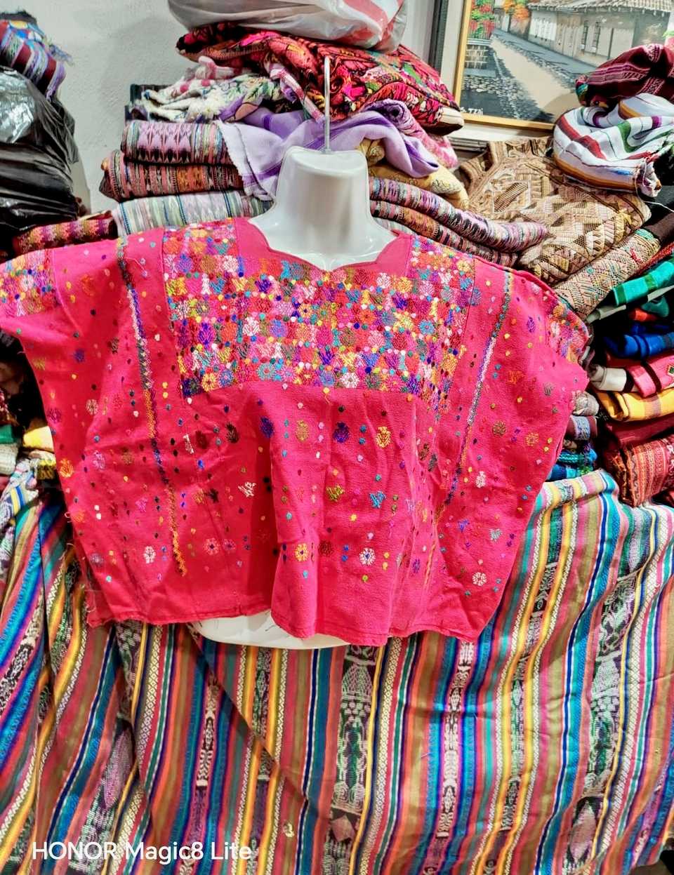 Bright Red Coban Huipil #7-101