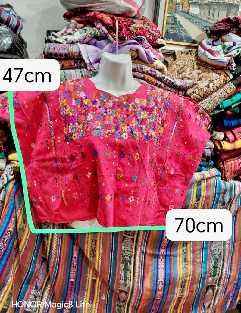 Bright Red Coban Huipil #7-101