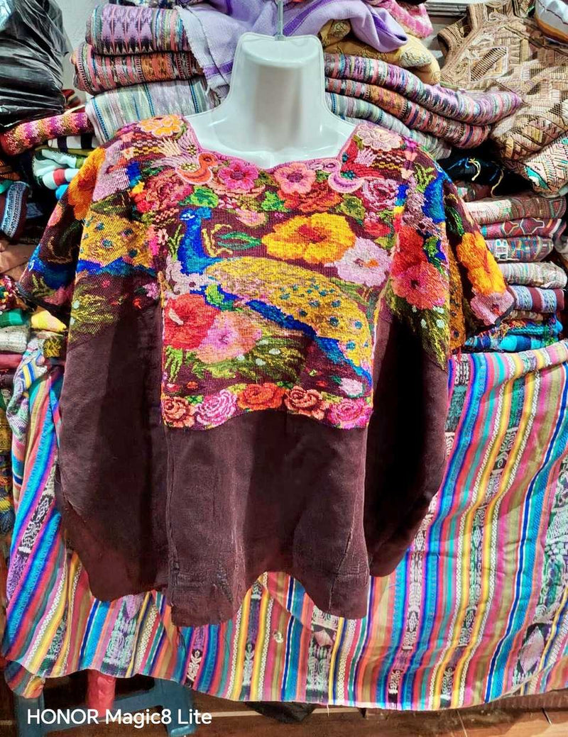 Renaissance Peacocks Chichicastenango Huipil #7-112