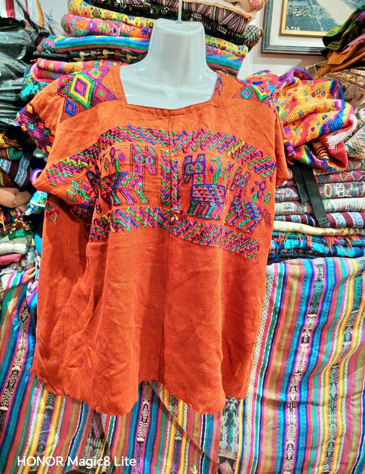 Bright Orange Chajul Huipil #7-142