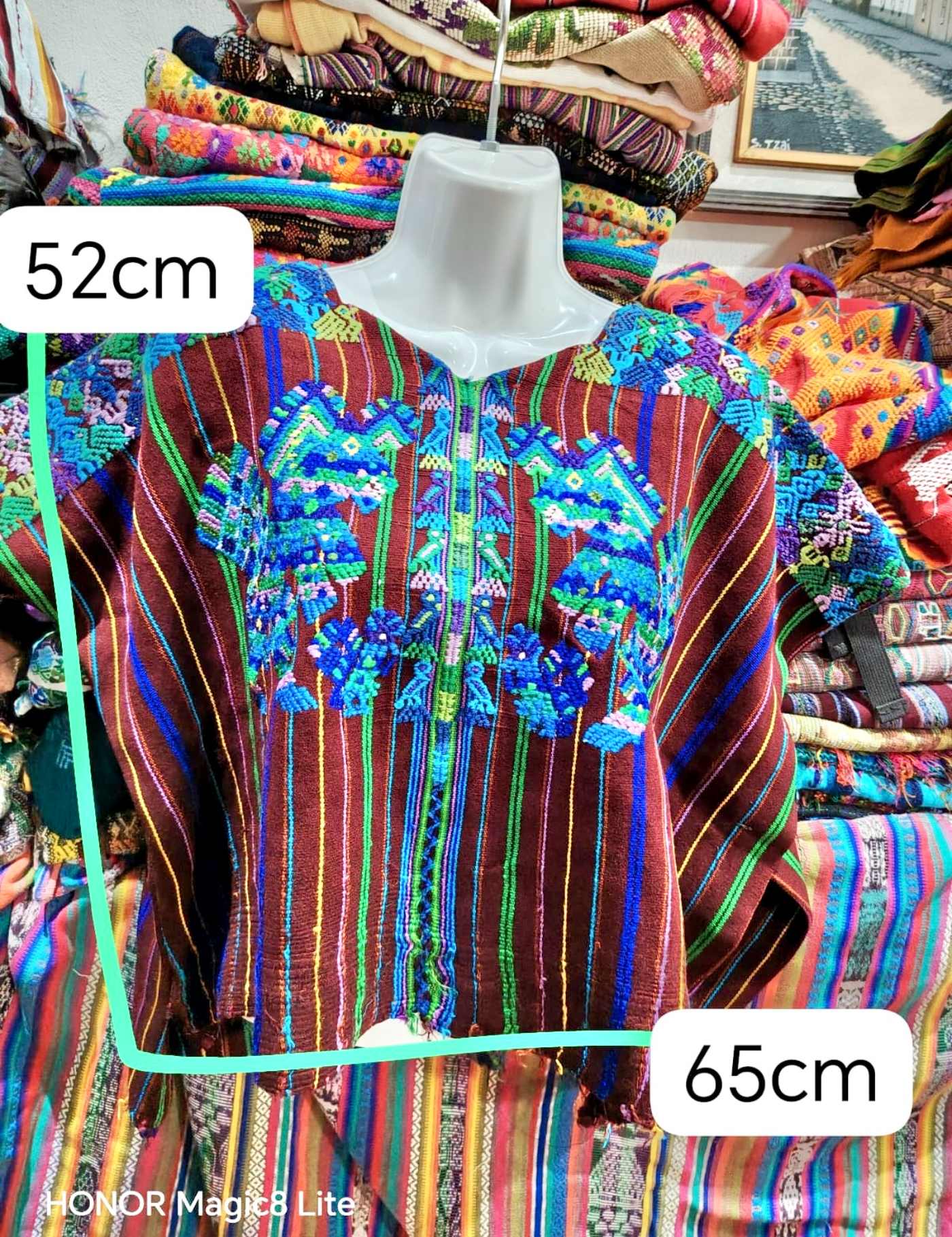 Blue and Burgundy Nahuala Huipil #7-150