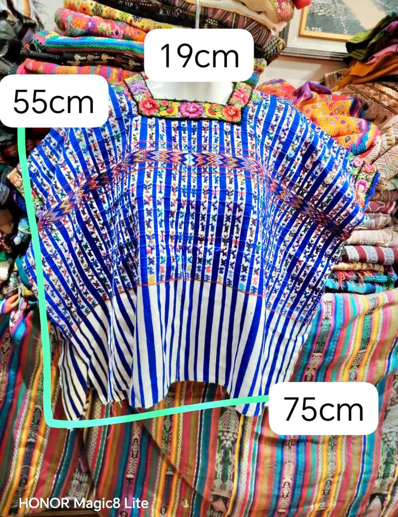 Blue and White San Lucas Huipil #7-155
