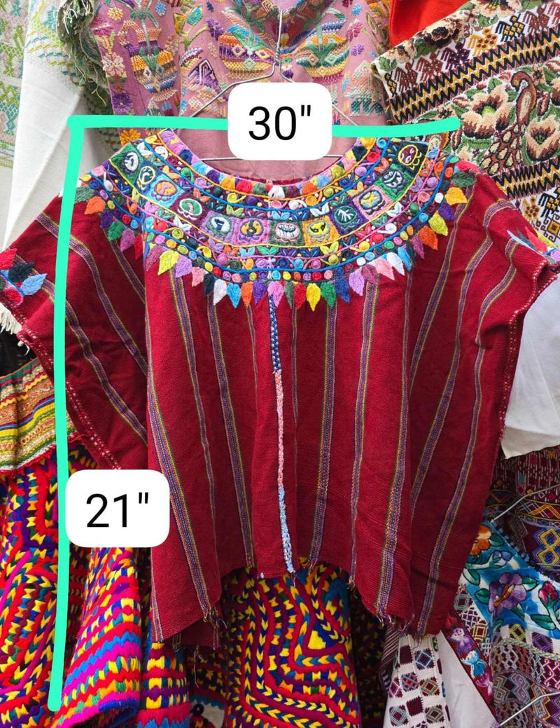 Burgundy Patzun Huipil #7-166
