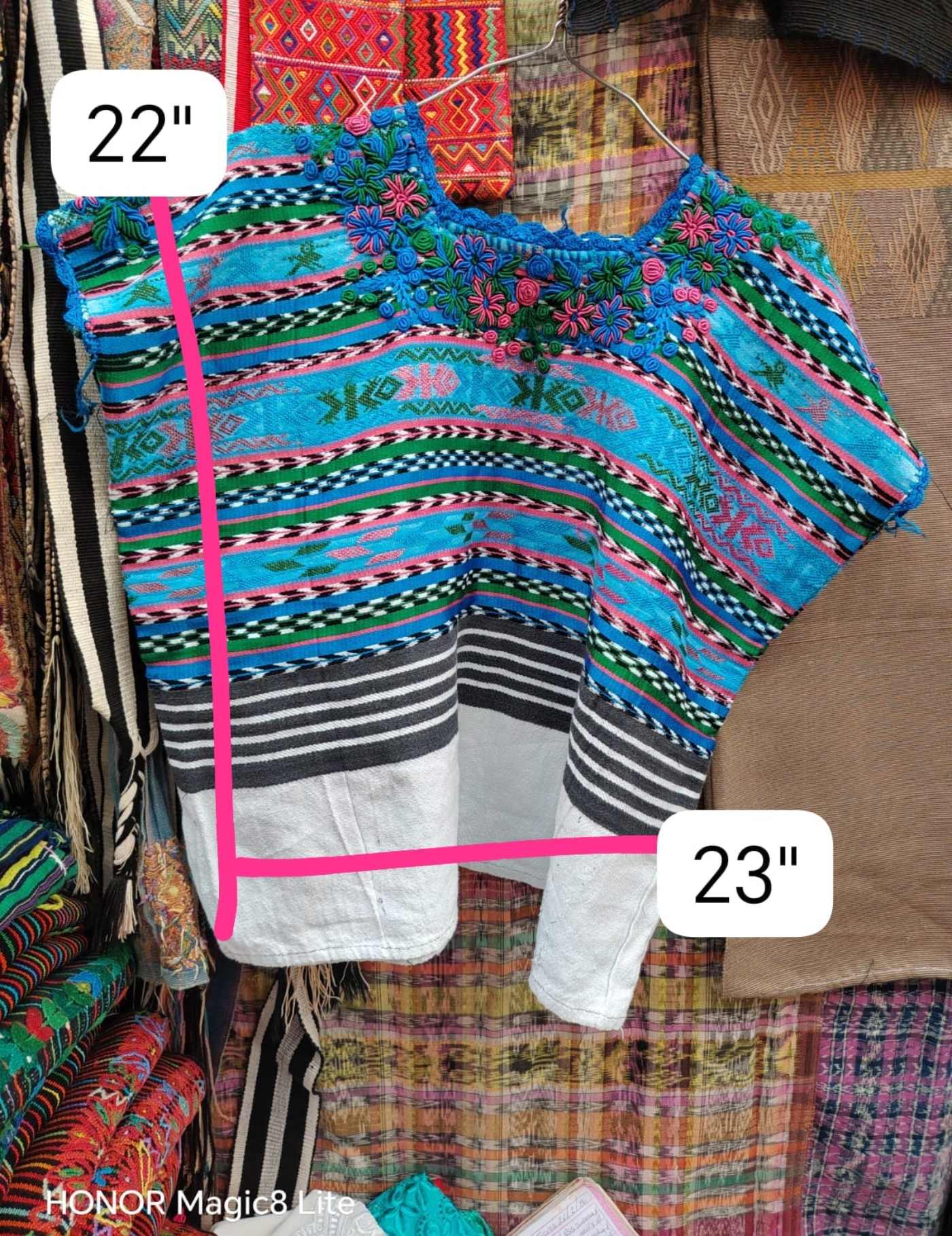 Bright Blue Santiago Huipil #7-182