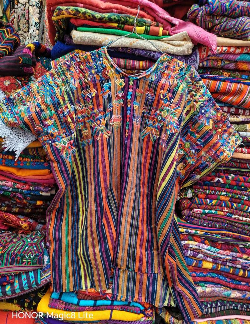 Colourful Striped Nahuala Huipil #7-186