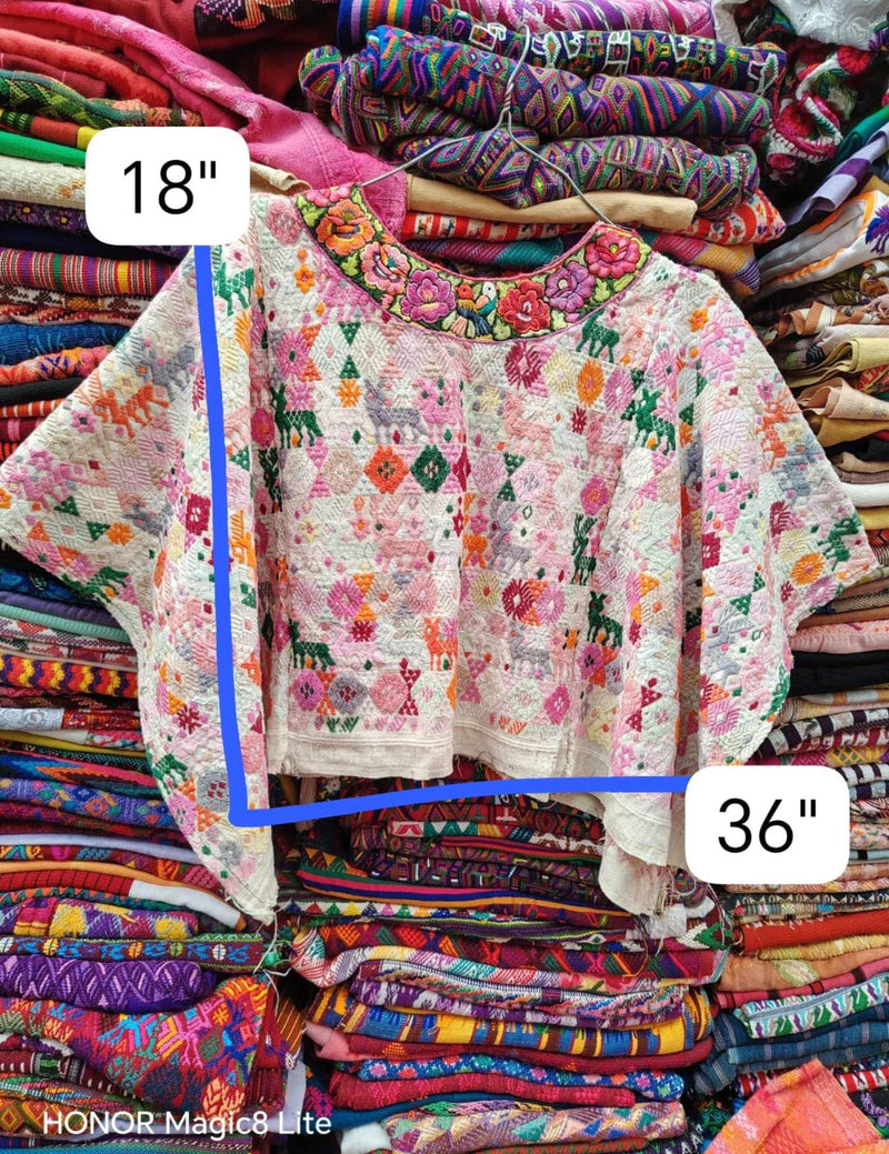 Pink And White Coban Huipil #7-200