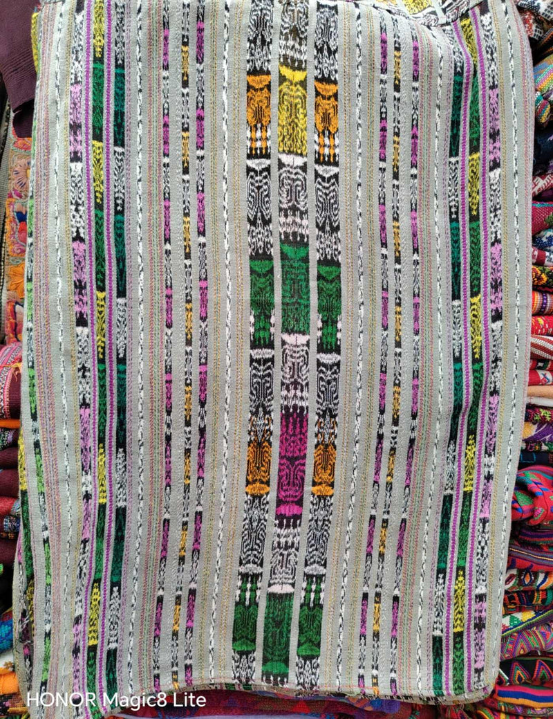 Colourful On Grey Patzun Huipil #7-204