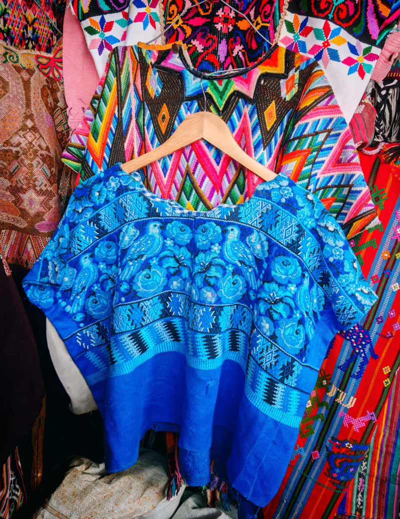 Bright Blue Comalapa Huipil #7-207
