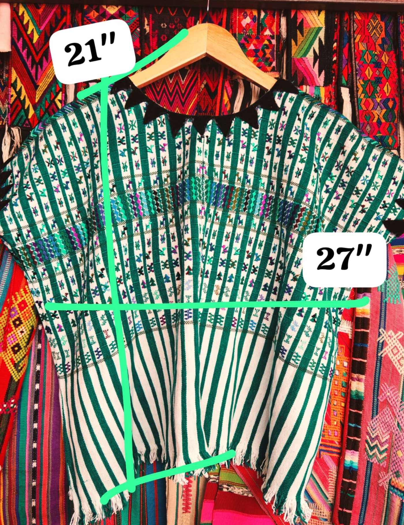 Teal Green And White San Lucas Huipil #7-211