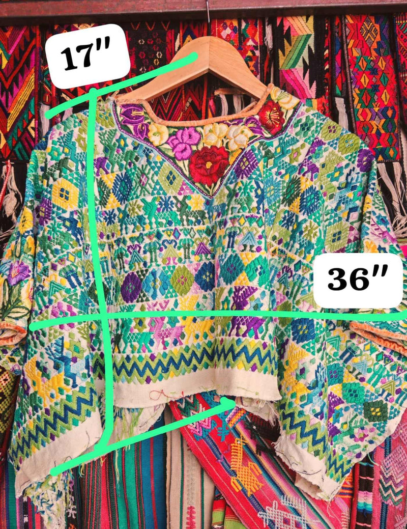Ocean Coloured Coban Huipil #7-216