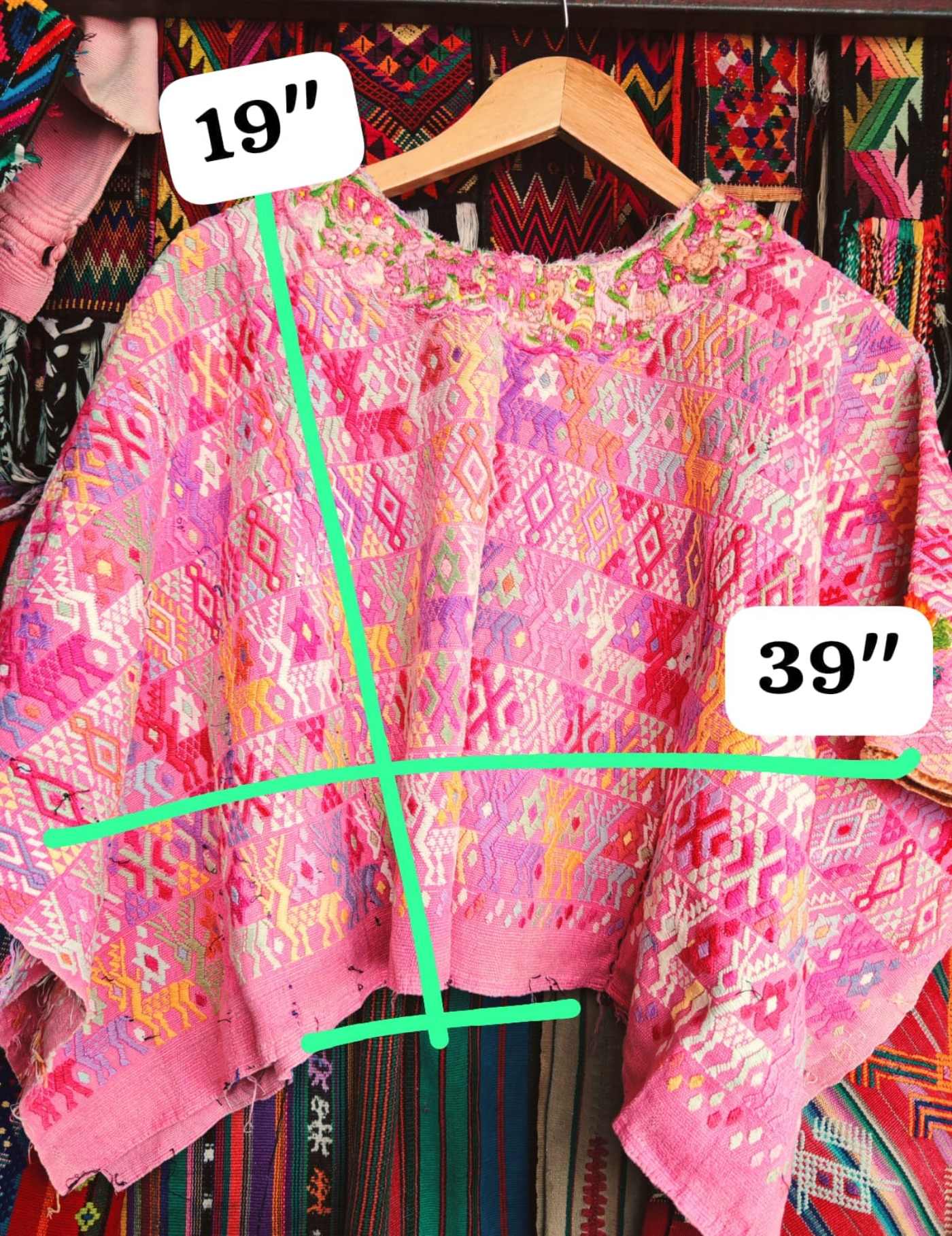 Pink And Lilac Floral Coban Huipil #7-216