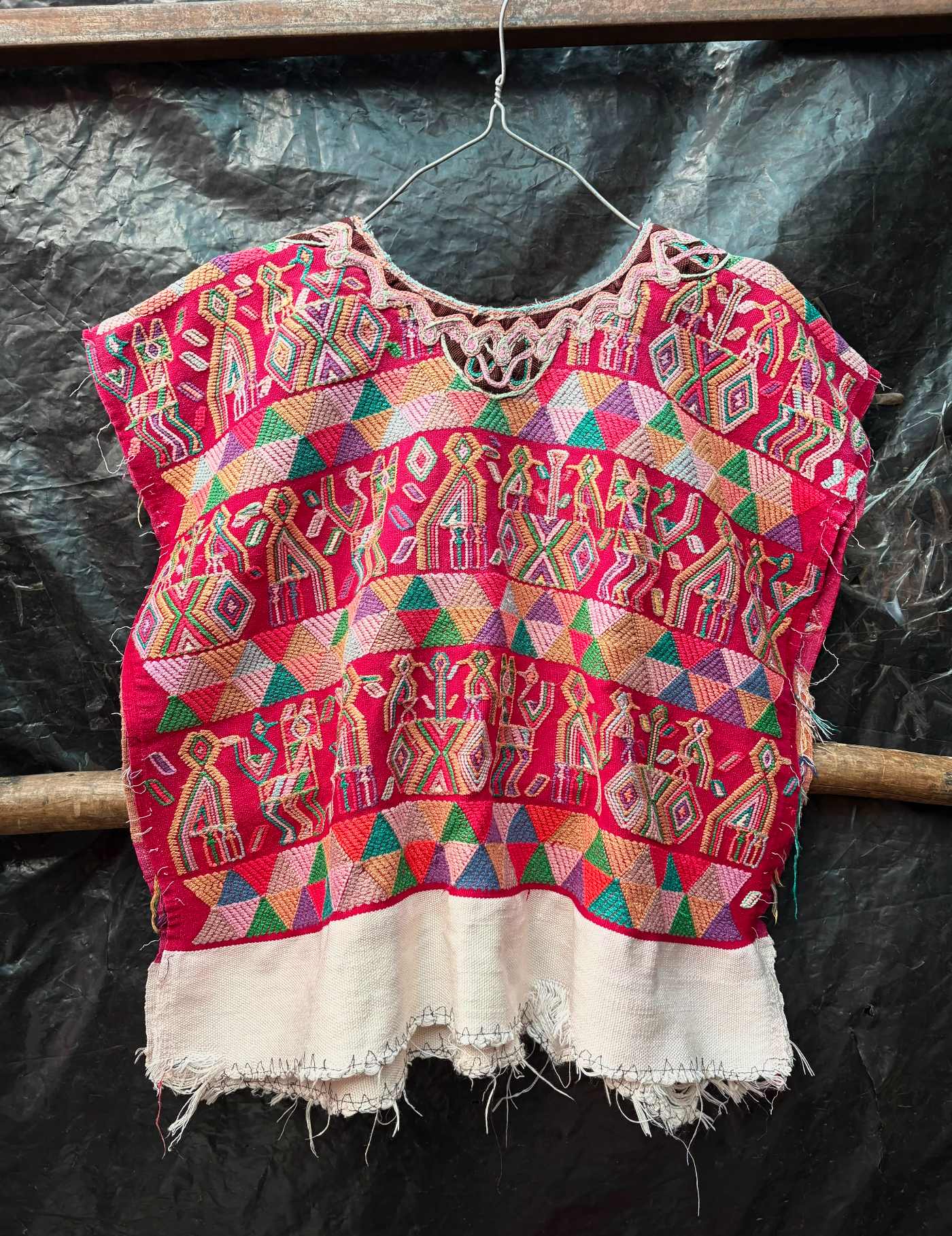 Playful Red Nebaj Huipil #7-255