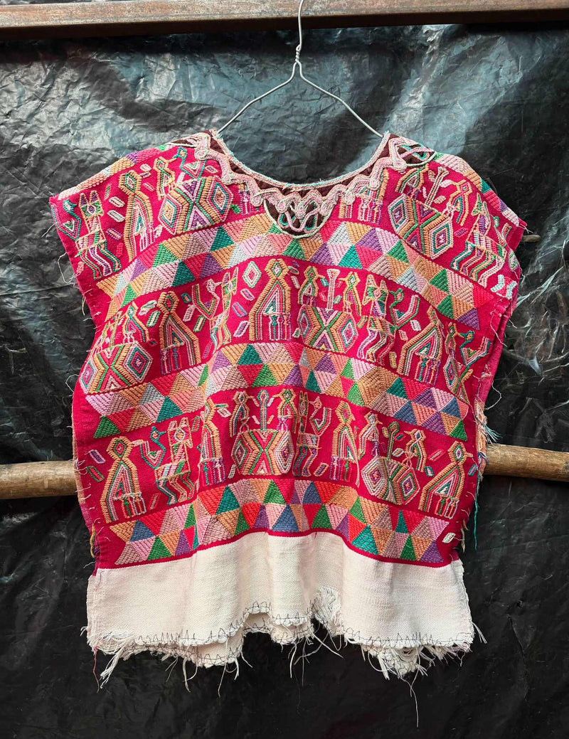 Playful Red Nebaj Huipil #7-255