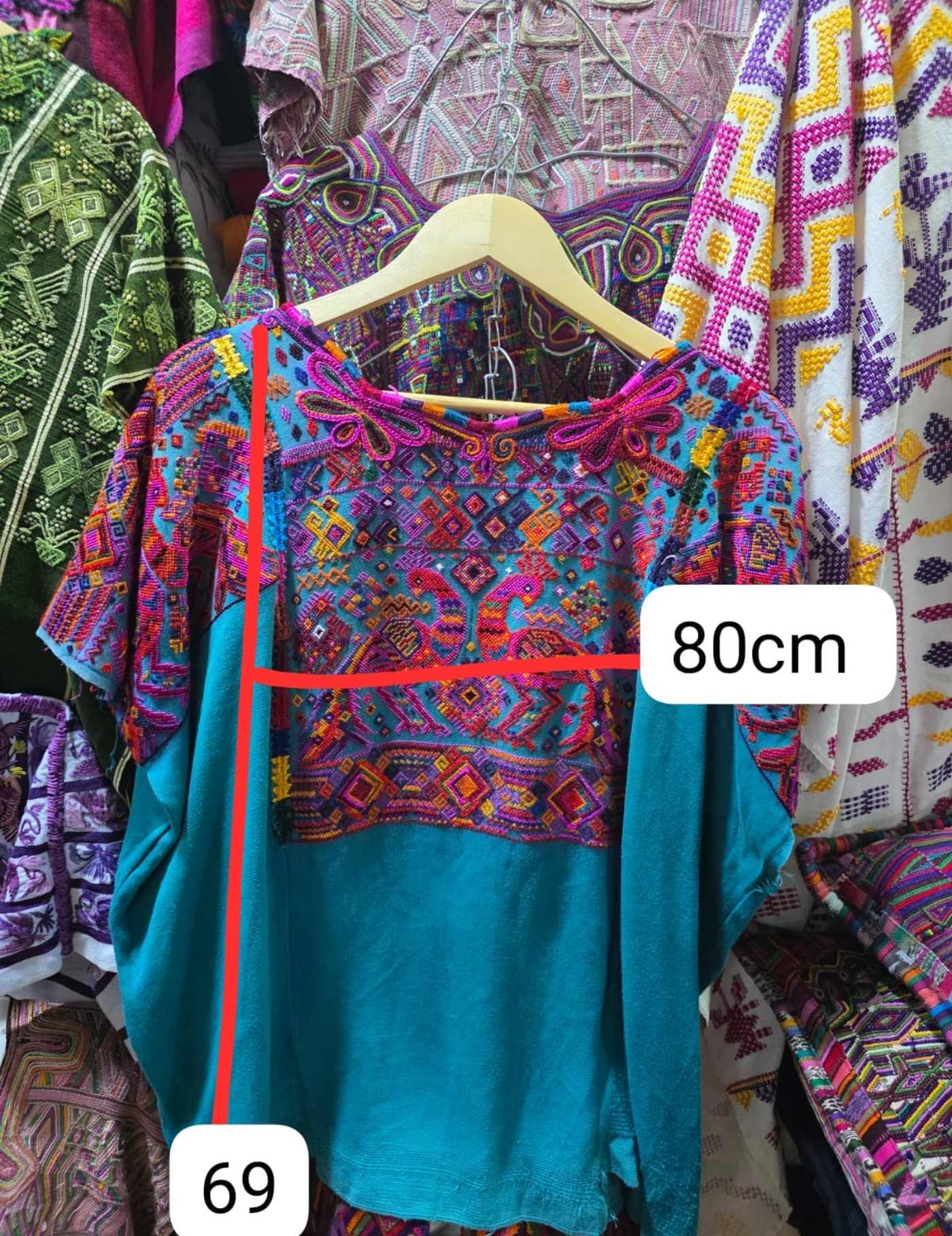 Silk Blue And Pink Chichicastenango Huipil #7-259