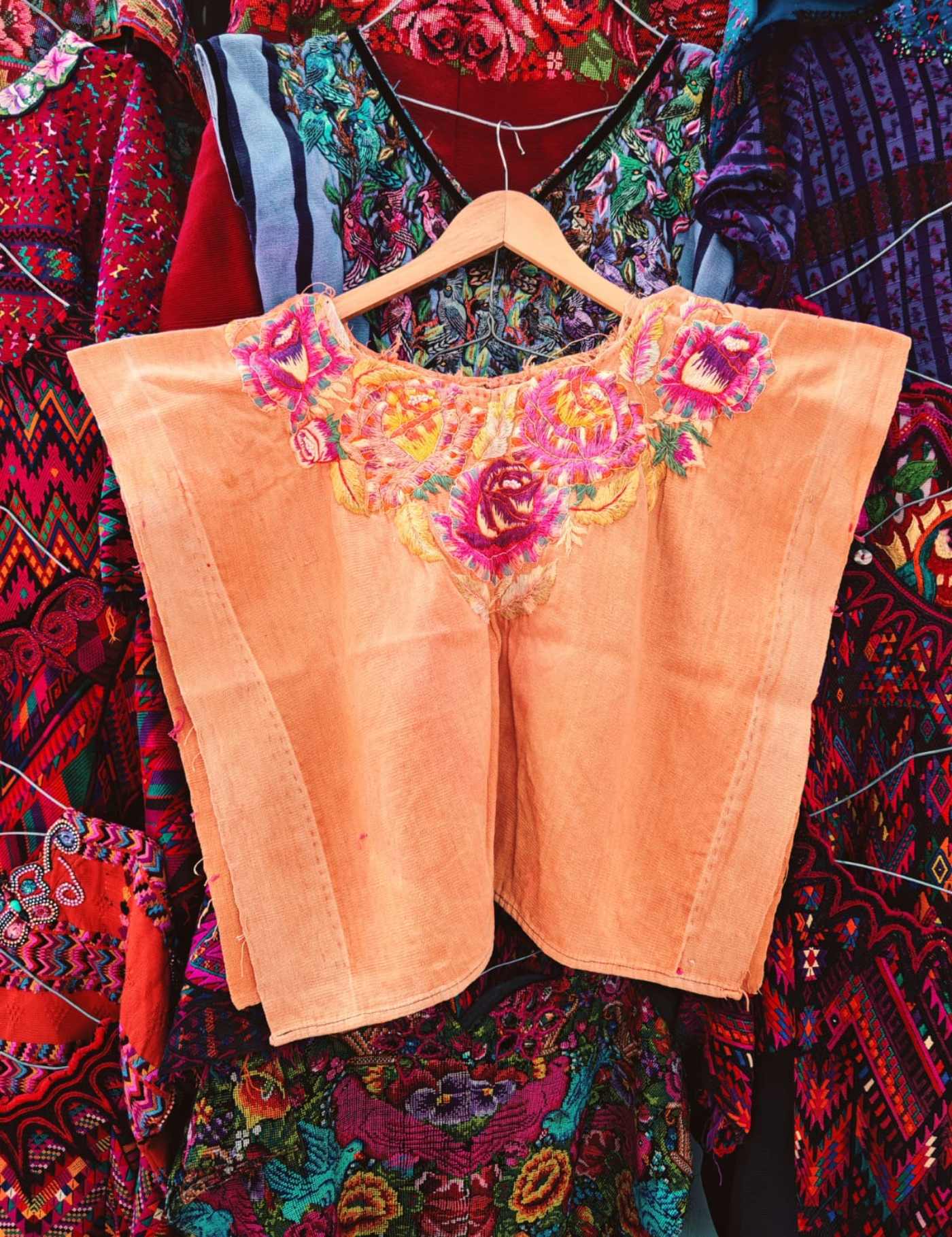 Orange And Pink Santiago Huipil #7-264