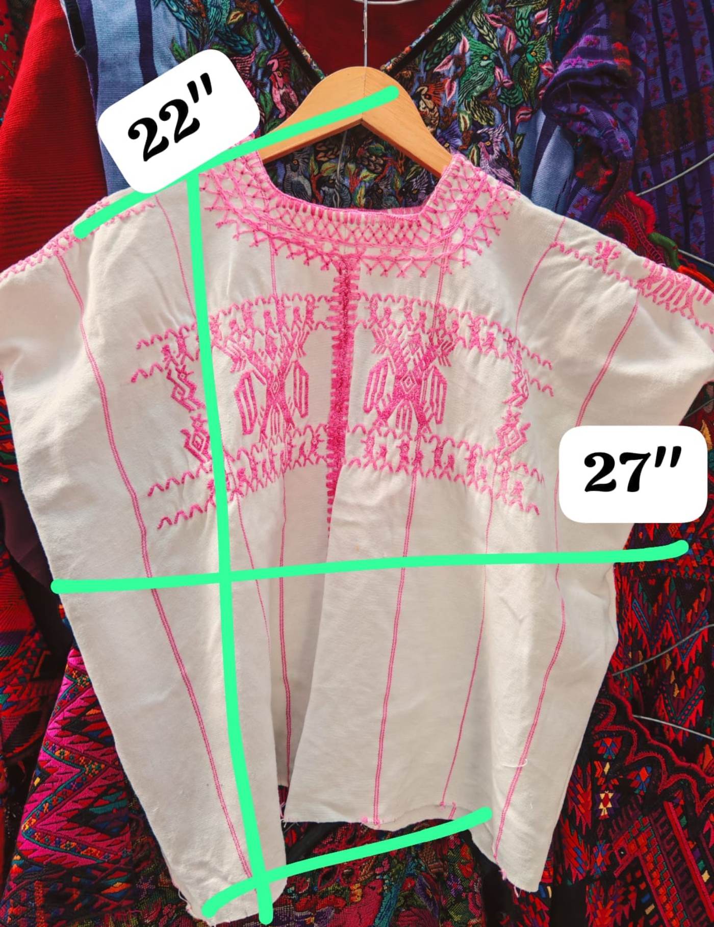 White And Pink Chajul Huipil #7-266