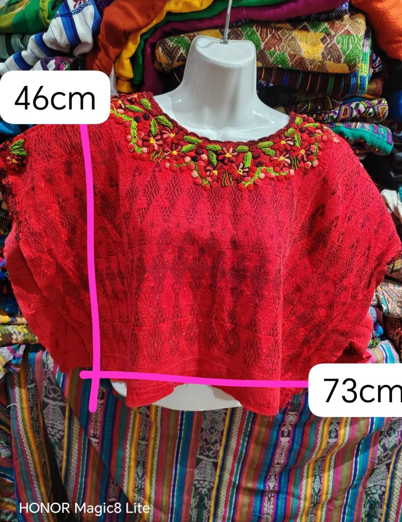 Bright Red Coban Huipil #7-285