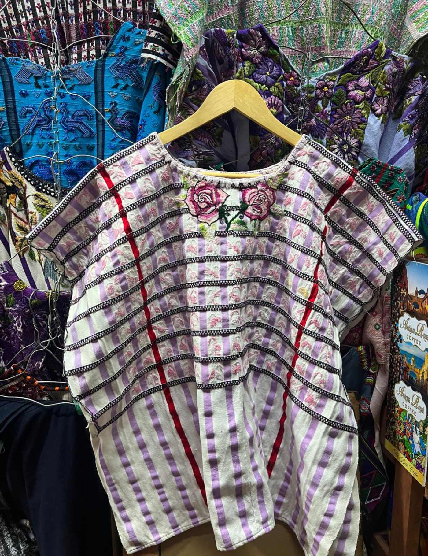 Lavender And White Santiago Huipil #7-290