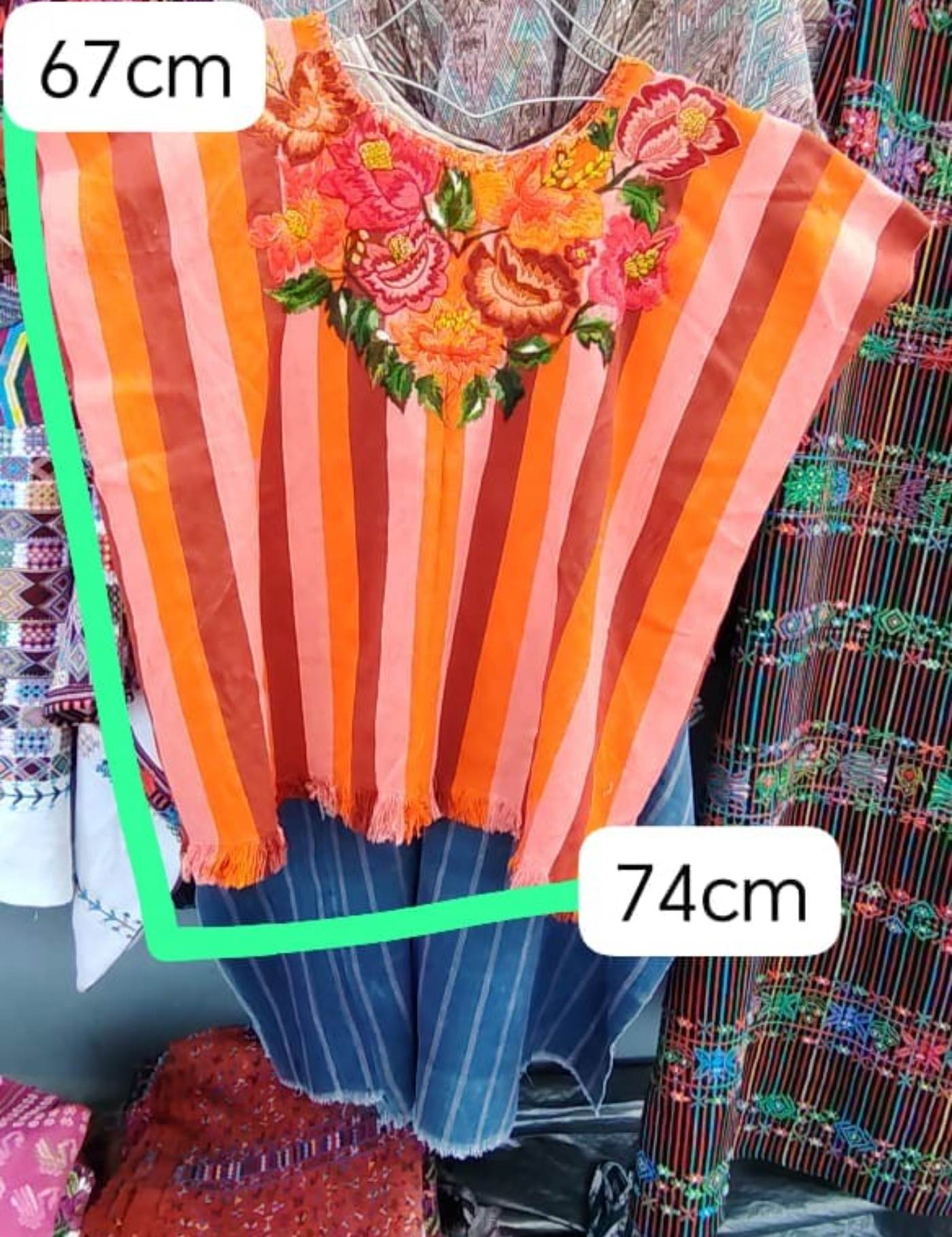 Orange Striped Santiago Huipil #7-298