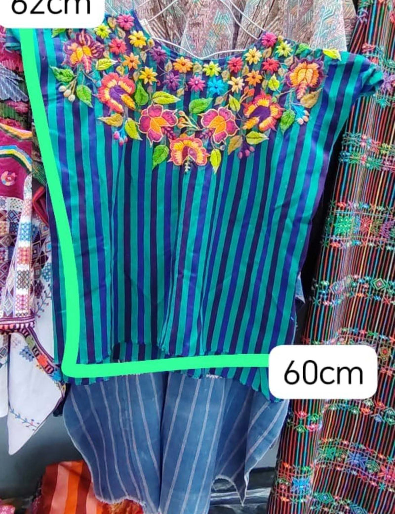 Blue Striped Santiago Huipil #7-299