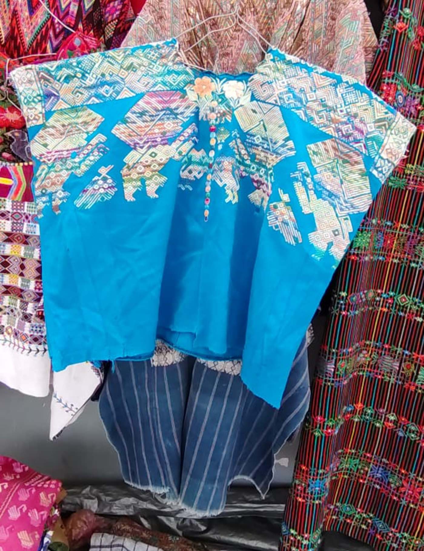 Bright Blue Nahuala Huipil #7-312