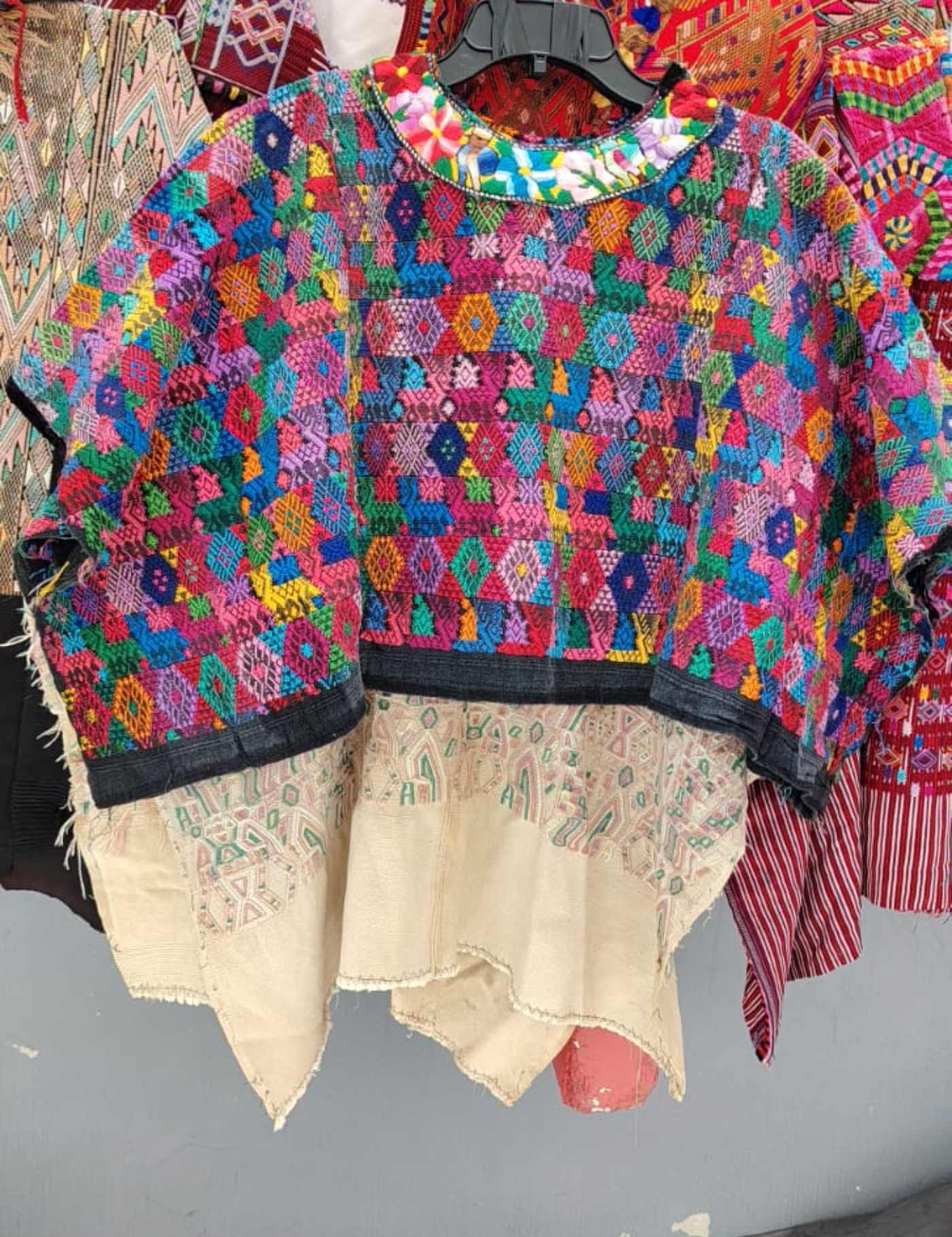 Colorful On Black Cobán Huipil #7-323