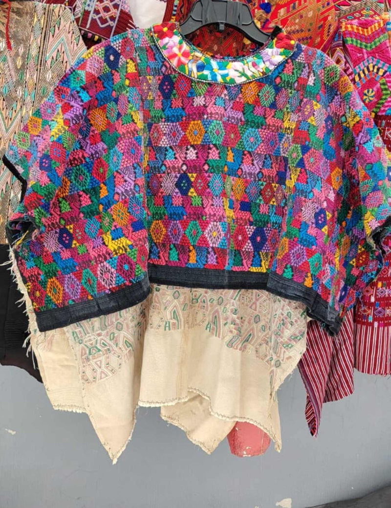 Colorful On Black Cobán Huipil #7-323