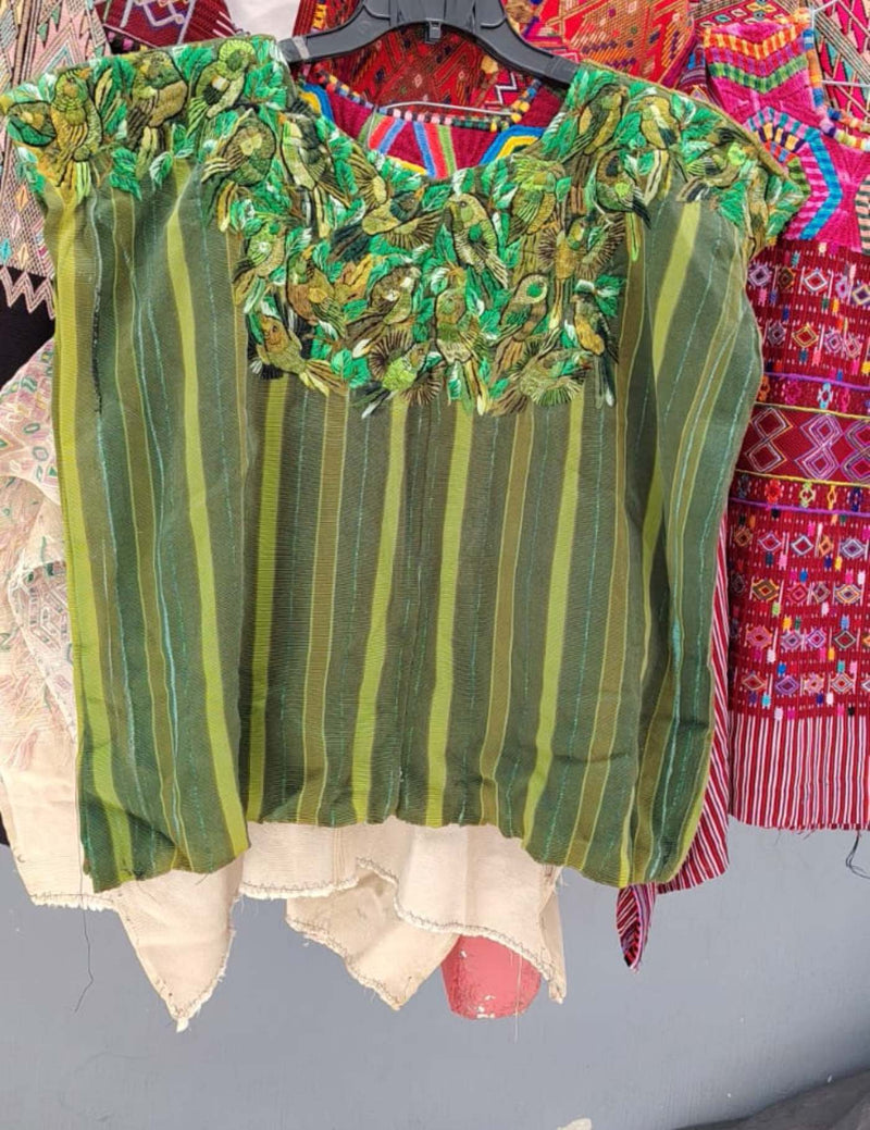 Warm Green Santiago Huipil #7-324