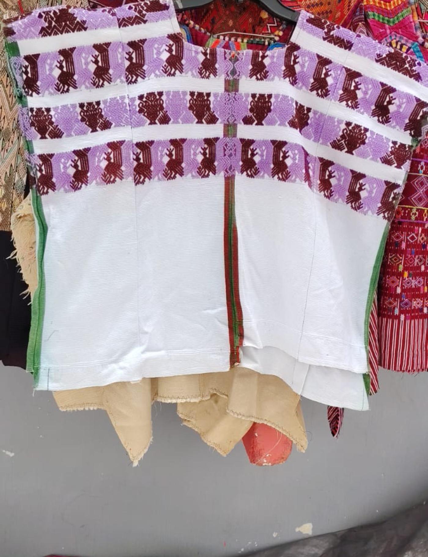Lilac And White Comalapa Huipil #7-325
