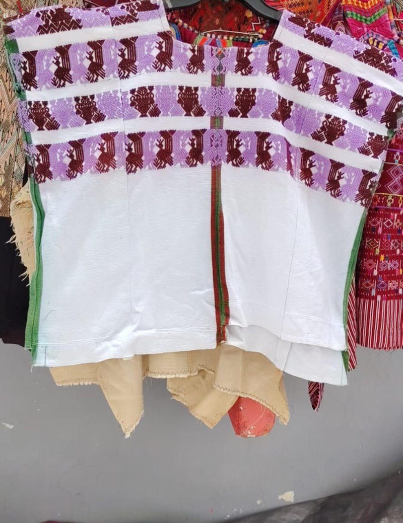 Lilac And White Comalapa Huipil #7-325