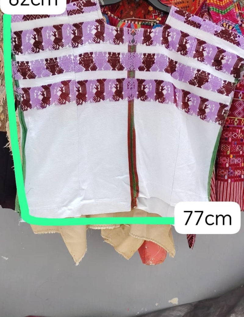 Lilac And White Comalapa Huipil #7-325
