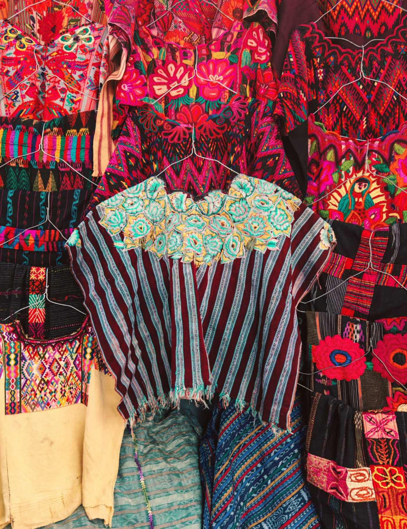 Blue And Burgundy Patzún Huipil #7-354