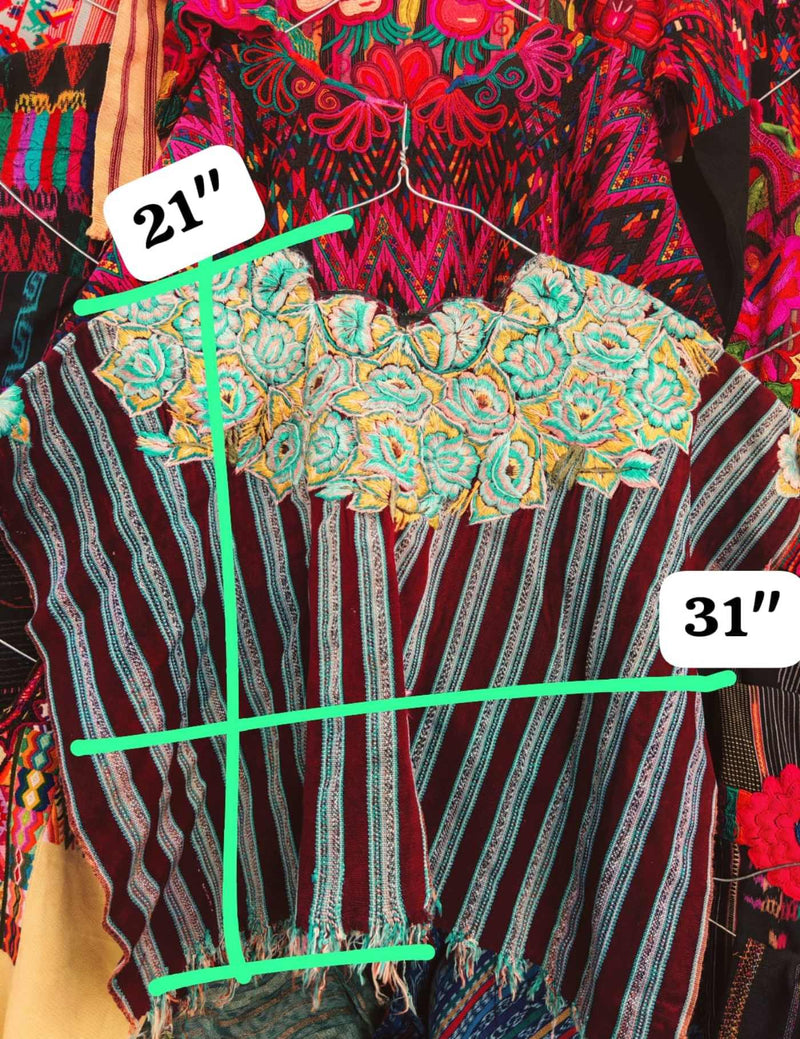 Blue And Burgundy Patzún Huipil #7-354