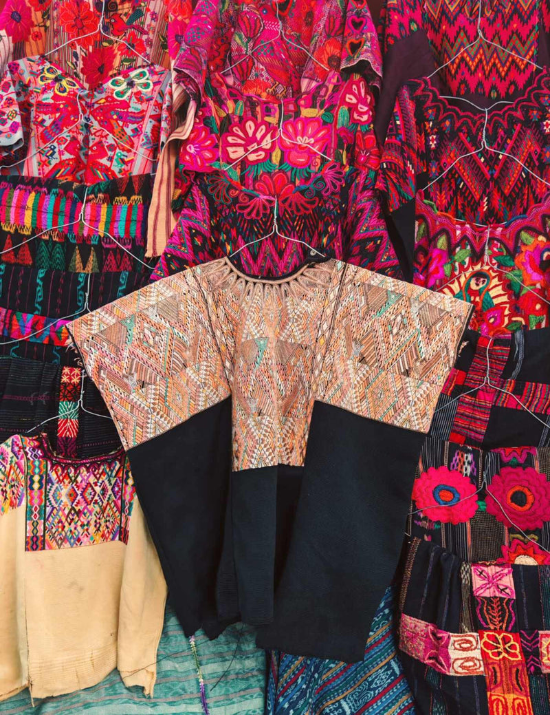Black And Orange Chichicastenango Huipil #7-355