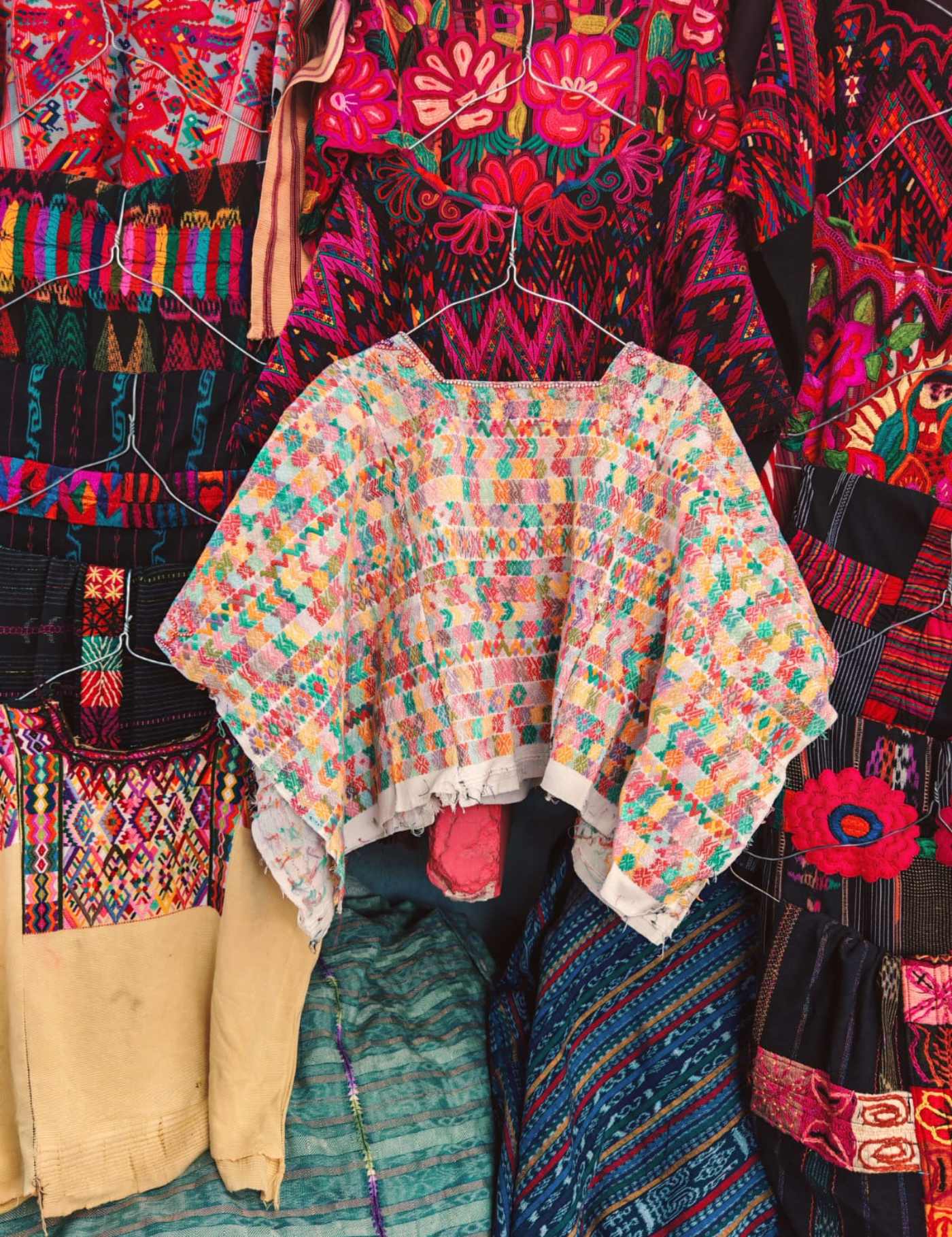 Colourful On White Cobán Huipil #7-356