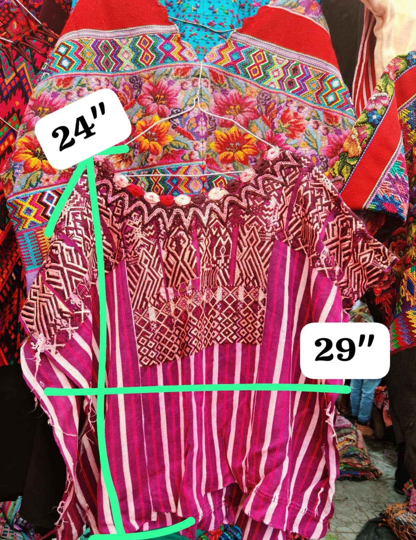 Berry Striped Chichicastenango Huipil #7-360
