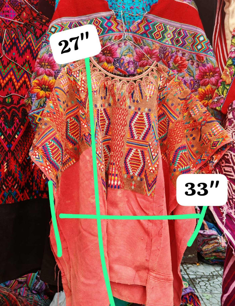Orange Chichicastenango Huipil #7-361