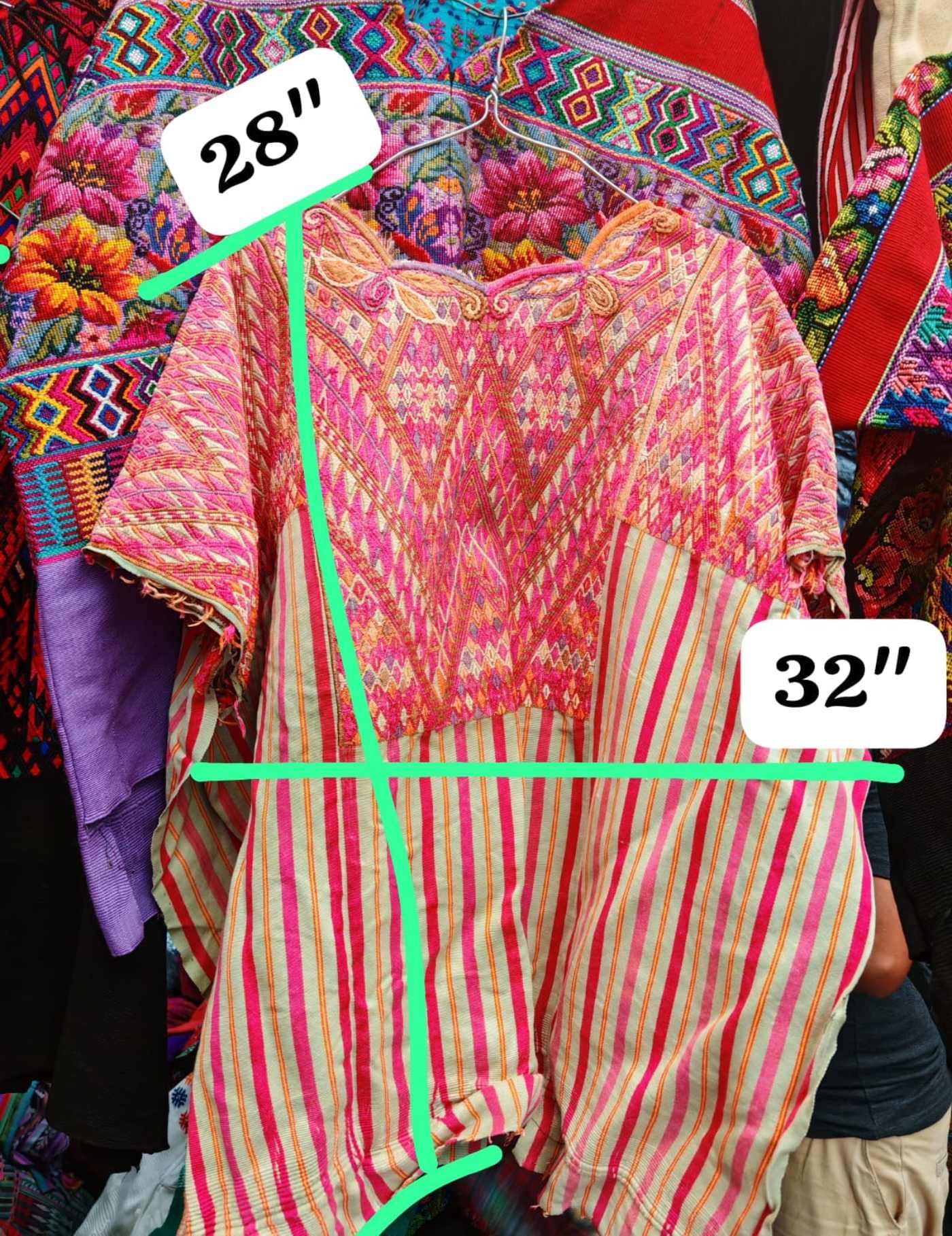 Pink Striped Chichicastenango Huipil #7-362