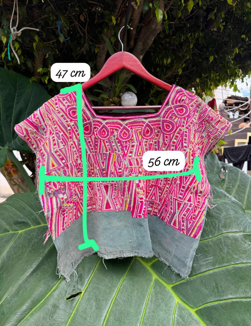 Pink And Grey Nebaj Huipil #7-385