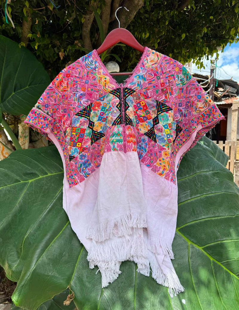 Bright Pink Nahualá Huipil #7-385