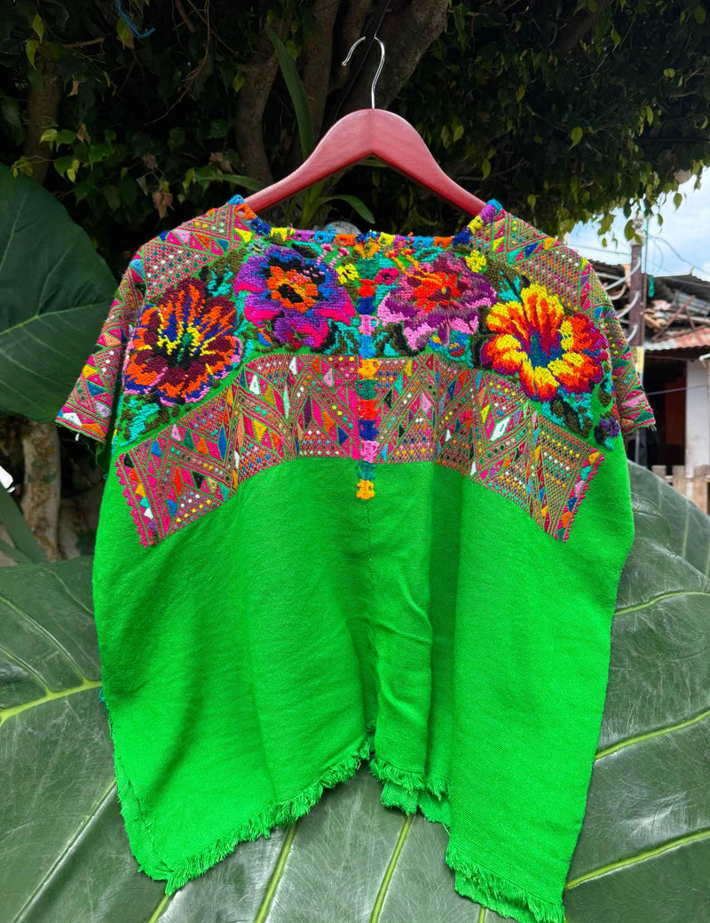 Bright Green Nahualá Huipil #7-387