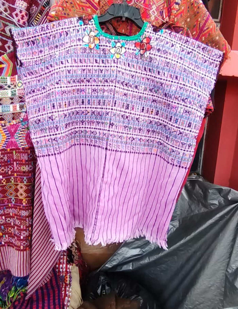 Lilac And Blue San Lucas Huipil #7-394