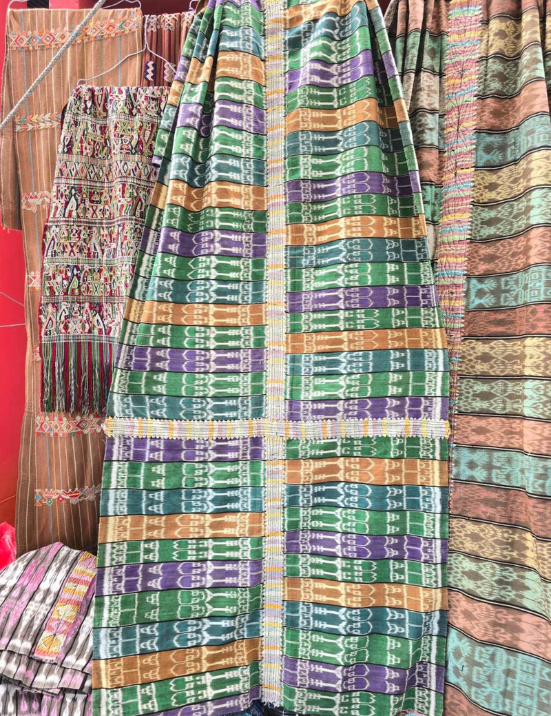 Green And Blue Ikat Chichicastenango Corte #7-399