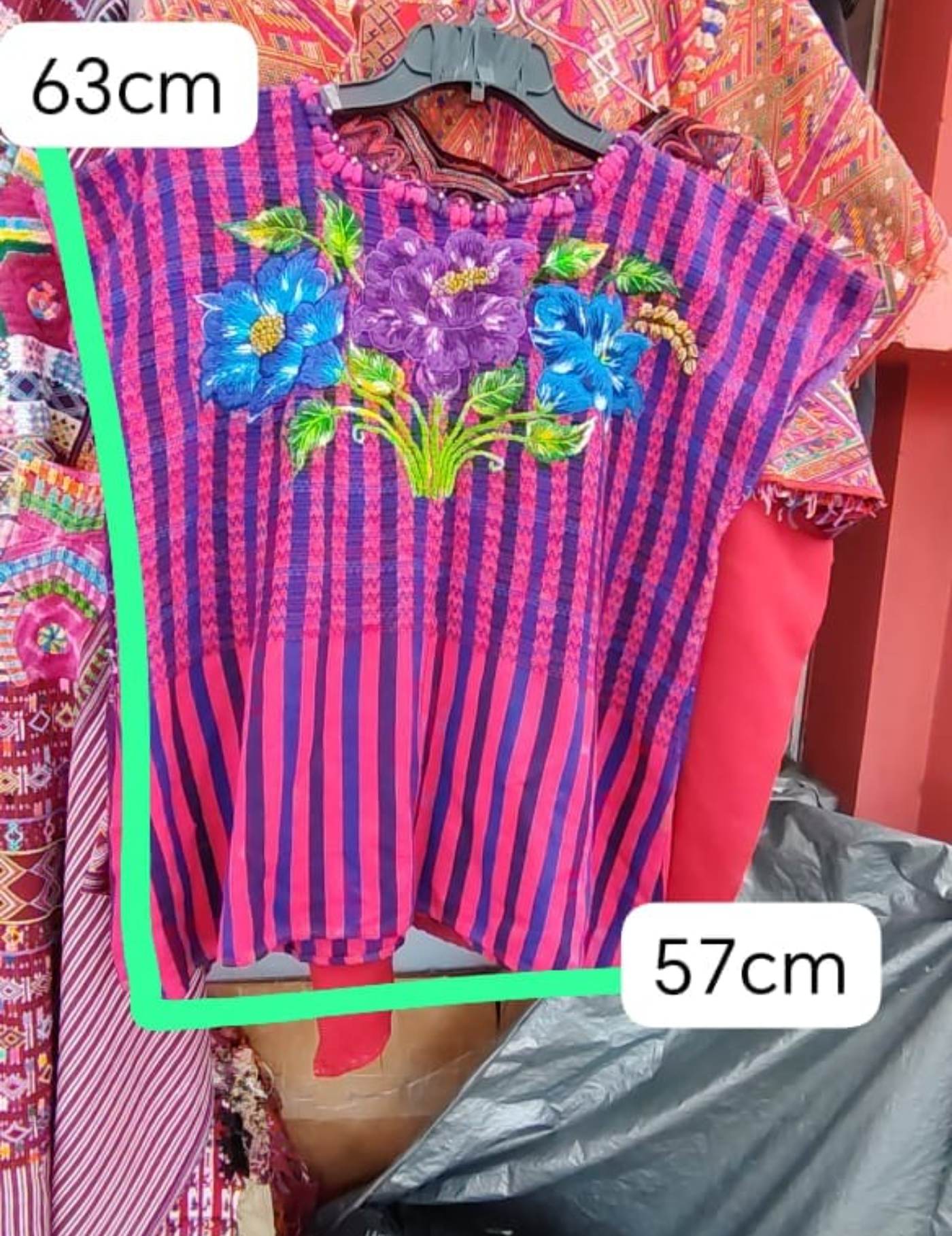 Pink And Blue Gingham Santiago Huipil #7-400