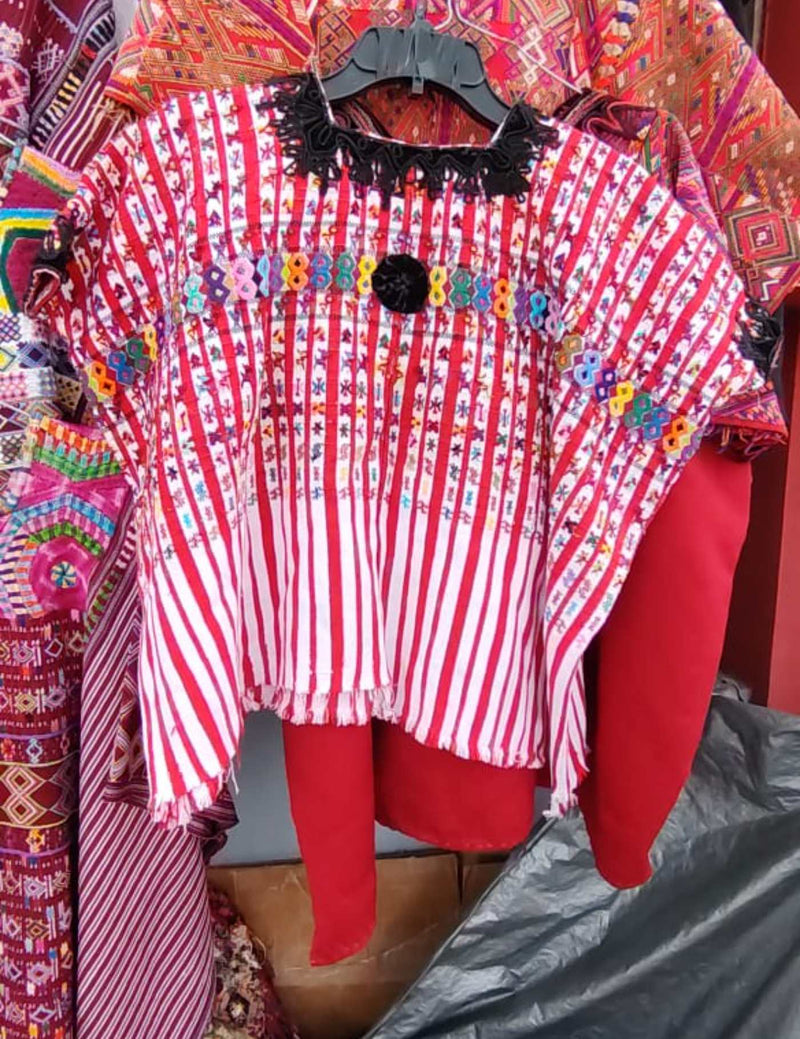 Red And White San Lucas Huipil #7-401