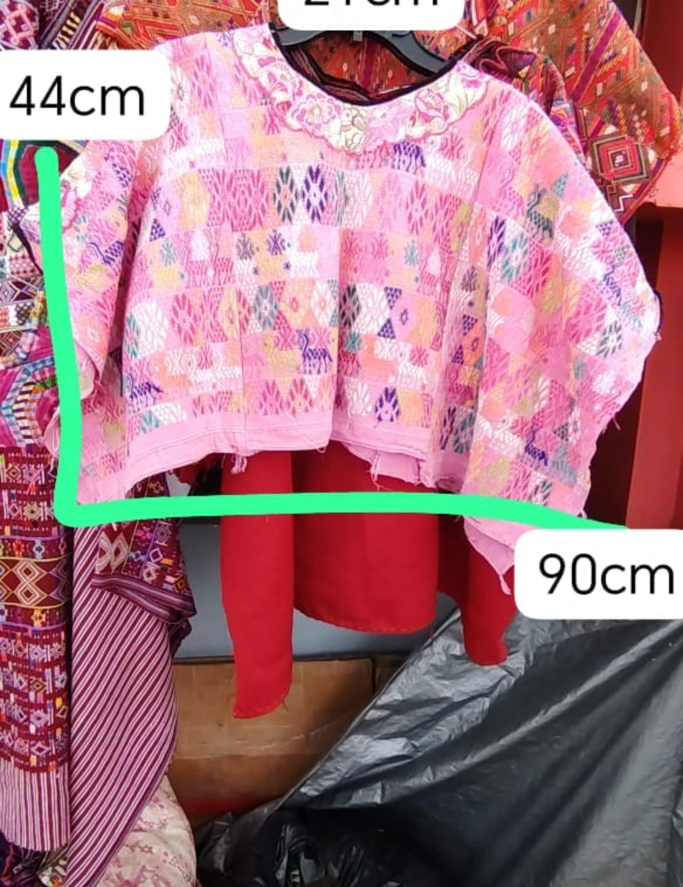 Colourful Pink Cobán Huipil #7-403
