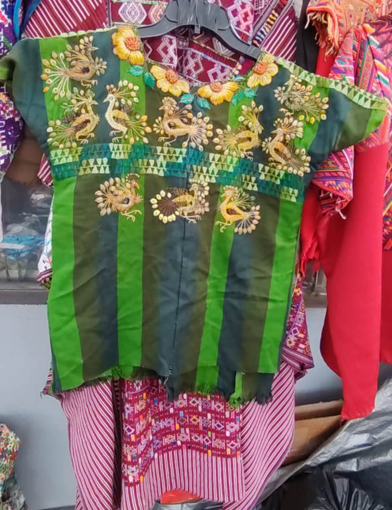 Green And Brown Santiago Huipil #7-410