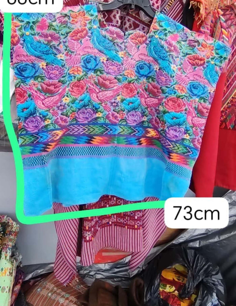 Pink And Blue Comalapa Huipil #7-410