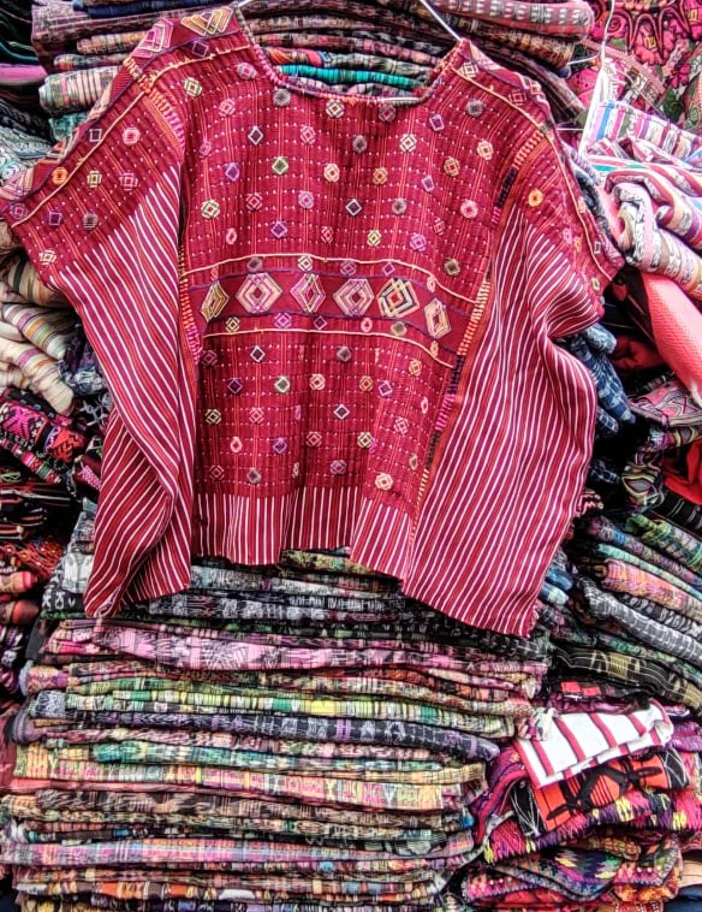 Dark Red Colotenango Huipil #7-418