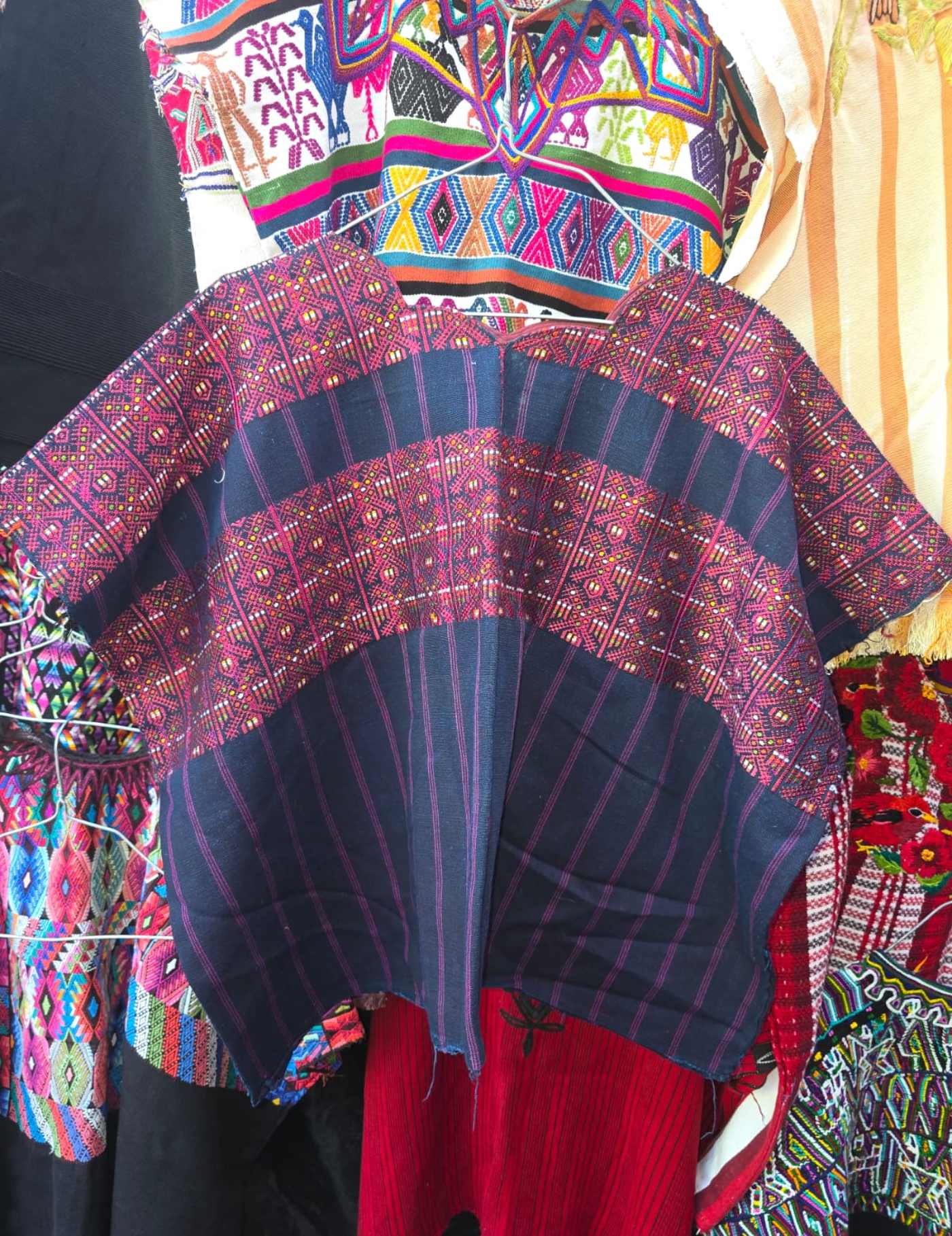 Indigo And Burgundy Nahualá Huipil #7-424